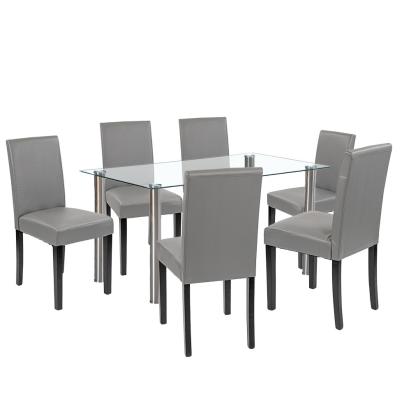 Leziter Set de masă Cadiz 6+1 alb-gri