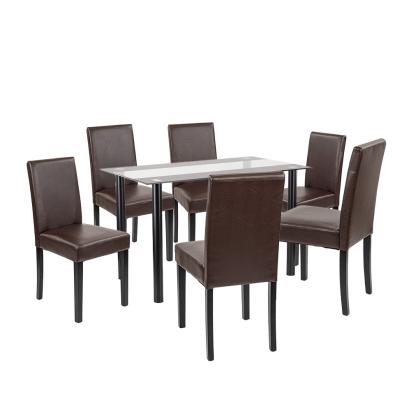 Leziter Set de masă Cadiz 6+1 negru-maro