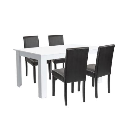 Leziter Set de masă Leon 4+1 alb-negru