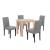 Leziter Set de masă Leon 4+1, gri stejar Sonoma