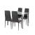 Set dining Leziter Nolen 4+1 cu masă din sticlă securizată și 4 scaune negre