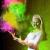 Pudră neon UV Holi albastră 100 g pentru petreceri glow, biodegradabilă