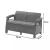 Canapea de grădină Curver Corfu Love Seat, grafit, cu perne gri deschis