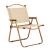 Scaun pliabil de camping Mirpol Drevo 78, bej, cu cotiere din lemn