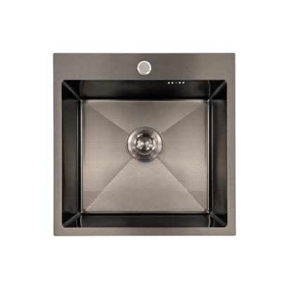 Chiuvetă bucătărie Leziter Korin 50x50 cm, inox 304, nano negru