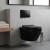 WC suspendat Leziter Delano rimless, negru, cu capac soft close