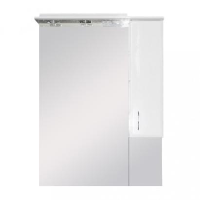 Dulap baie cu oglindă Leziter Bianca Plus 75, suspendat, alb lucios, dreapta