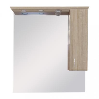 Dulap de baie suspendat cu oglindă Leziter Bianca Plus 85, stejar Sonoma, dreapta