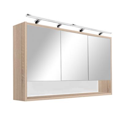 Dulap baie suspendat cu oglindă Leziter Luna 120, stejar Sonoma, 2 rafturi