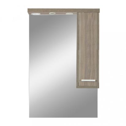 Dulap baie suspendat cu oglindă Leziter Nerva 65, ulm Rauna, 100x65,6 cm