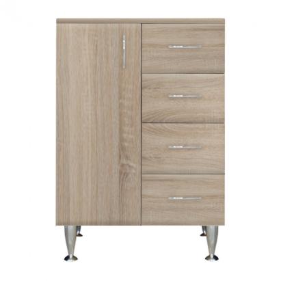 Dulap baie Leziter Bianca Plus 60 cu usa stanga si 4 sertare, stejar Sonoma