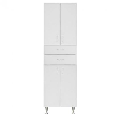 Dulap înalt de baie Leziter Bianca Plus 60, alb lucios, 4 uși și 2 sertare