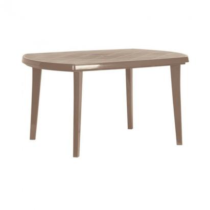 Masă de grădină Curver Elise din plastic, ovală, cappuccino, 137x90 cm