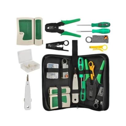 Set profesional pentru retea LAN: tester cablu UTP/FTP, cleste sertizare, 10 piese
