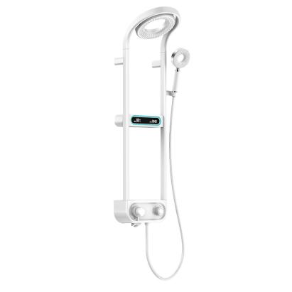 Set de duș digital Leziter Tropic cu baterie termostatică și afișaj, alb