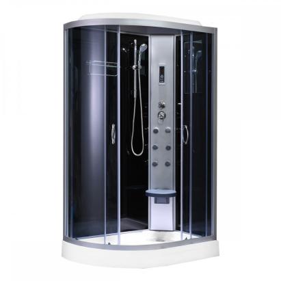 Cabină de duș cu hidromasaj Leziter Aria 80x120 cm, curbată, negru