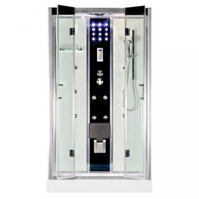 Cabină de duș cu hidromasaj Kerra Toulouse 80x120 cm, dreptunghiulară, albă