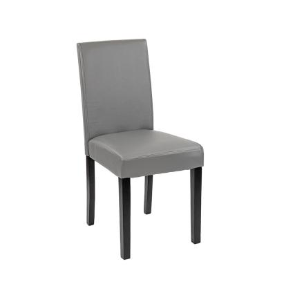 Scaun de dining Leziter Kelly gri din piele ecologică, confortabil și ușor de curățat