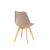 Set 6 scaune de dining Leziter Silla, bej, picioare lemn fag, 160 kg