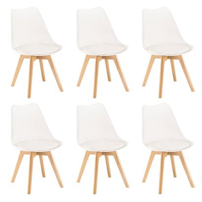 Leziter Scaun de sufragerie Silla 6 buc în alb