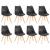 Set 8 scaune de dining Leziter Silla negre, PP/PVC, picioare fag