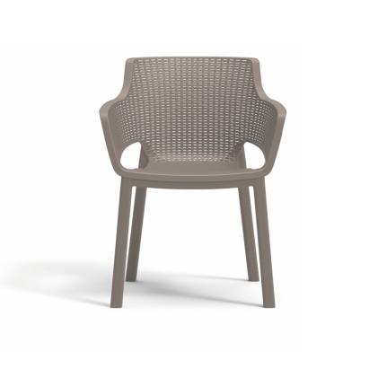 Scaun de grădină Curver Eva din plastic, cappuccino, stivuibil și confortabil