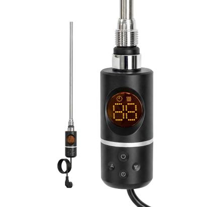 Leziter Uscător de prosoape cu cartuș de încălzire electrică pentru radiator cu termostat digital 400W negru