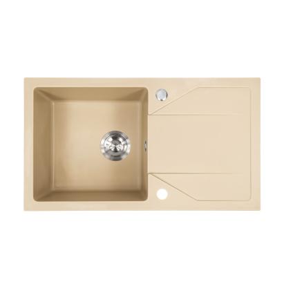 Chiuvetă bucătărie granit bej Leziter Gori, 1 cuvă pătrată cu picurător