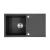 Chiuvetă de bucătărie Leziter Gori din granit negru, 1 cuvă, cu scurgător