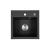 Chiuvetă pătrată Leziter Nia din granit negru, 44x44 cm, 1 cuvă, încastrată