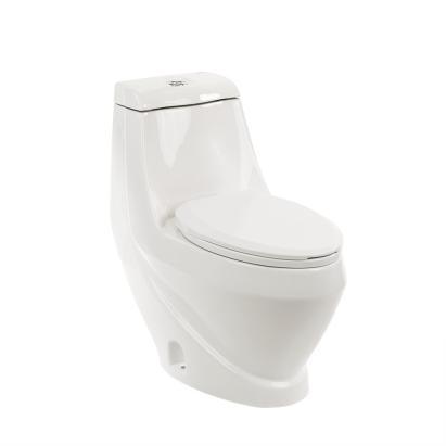 Vas WC monobloc Leziter Coral, ceramică albă, evacuare inferioară, soft-close