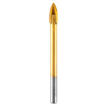 Graphite Burghiu universal pentru sticlă cu 4 margini pentru găurirea lemnului, plasticului, metalului, pietrei, ceramicii, 7 mm, grafit