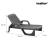Șezlong de grădină Leziter Miami grafit, spătar rabatabil, 190 x 71 cm