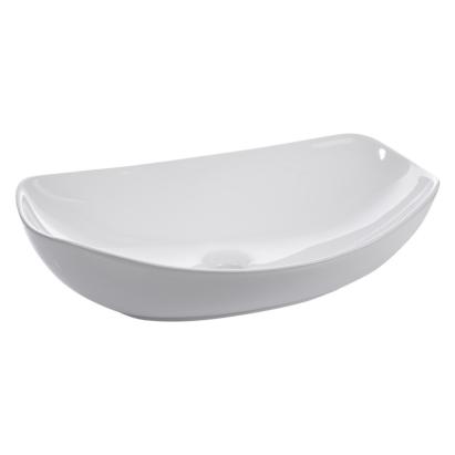 Lavoar ceramic pe blat Kerra KR-901, alb, design rotunjit 56,5×40,5 cm