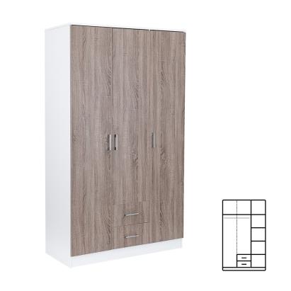 Dulap Leziter Miami 120x205 cm, stejar York-alb, 6 rafturi si 2 sertare