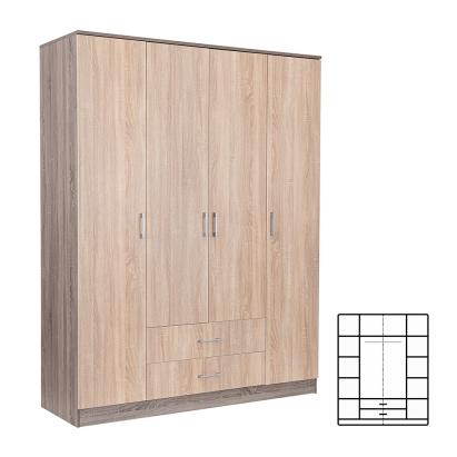 Dulap Leziter Miami 160x205 cm, stejar Sonoma/York, 11 rafturi