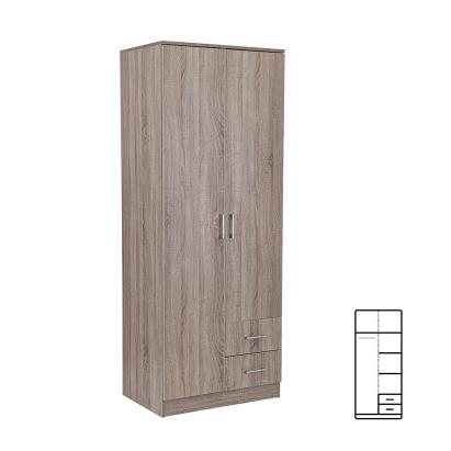 Dulap Leziter Miami 80x205 cm, 2 usi si 2 sertare, stejar York