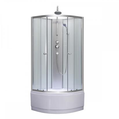 Cabină de duș Leziter Karolino 90x90 cu cadă adâncă, sticlă securizată 4 mm