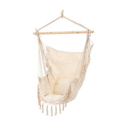 Scaun hamac suspendat Leziter Puerto bej, 130x100 cm, perne incluse