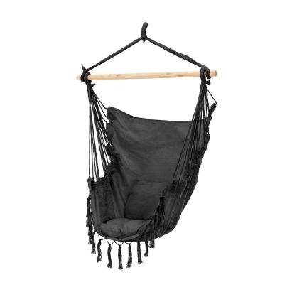 Scaun hamac suspendat Leziter Puerto negru, 130x100 cm, perne incluse