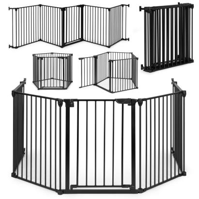 Homelux balustradă de siguranță modulară, 5 panouri 60 cm, metal negru