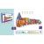 Set construcție magnetică tren DIY, 71 piese geometrice multicolore, 3+ ani