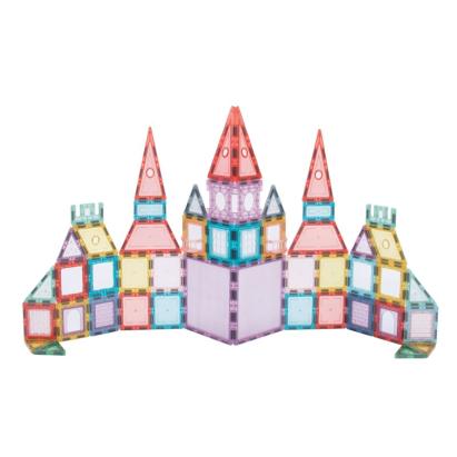 Set de construcții magnetic 66 piese, multicolor, plastic transparent, 3+