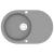 Chiuvetă de bucătărie din granit cu o cuvă, gri, oval GartenMobel Dekor