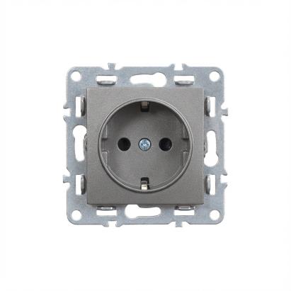 Priză încastrată Leziter Nova cu împământare Schuko 16A, 250V, gri