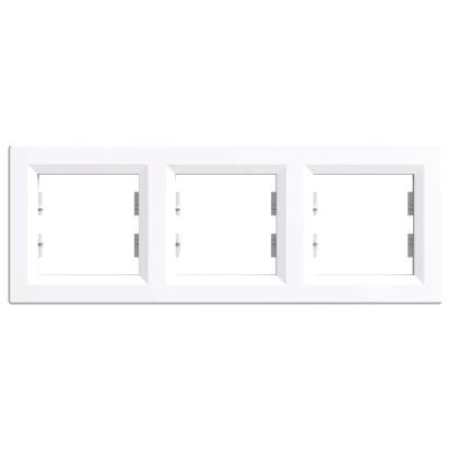 Cadru triplu orizontal Leziter Nova, alb, pentru 3 module (83 x 225 mm)