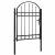 Poartă de gard Assen cu blat arcuit din oțel, 102x125 cm, negru GartenMobel Dekor