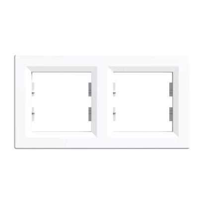 Cadru dublu orizontal Leziter Nova, alb, 83x150 mm, margini rotunjite