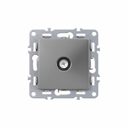 Priză TV coaxială Leziter Nova, soclu gri, montaj încastrat