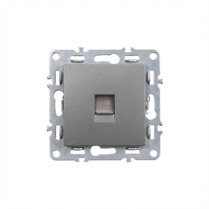 Priză UTP RJ45 Leziter Nova, modul încastrat, gri, pentru cablu Cat5e